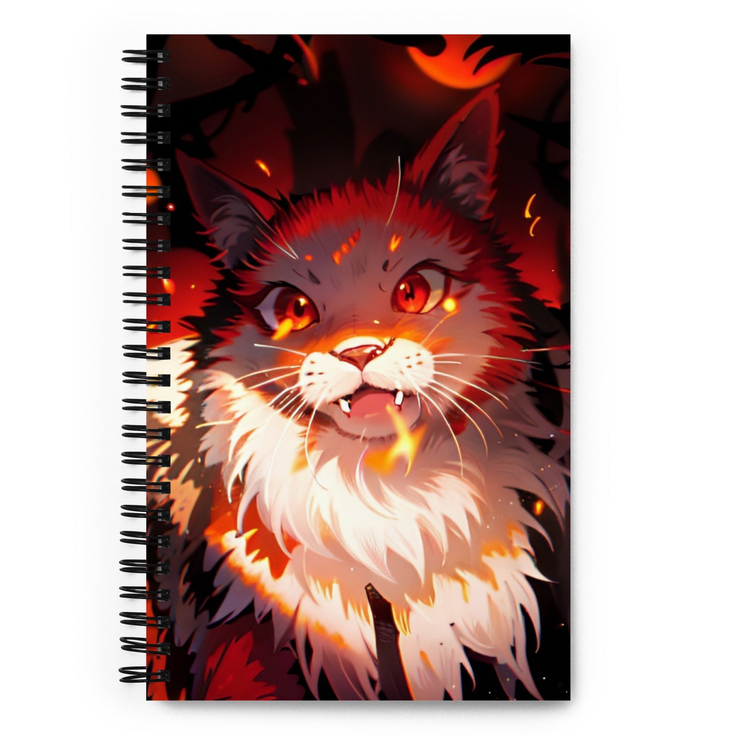 Fire Kitty Cat Spiral notebook