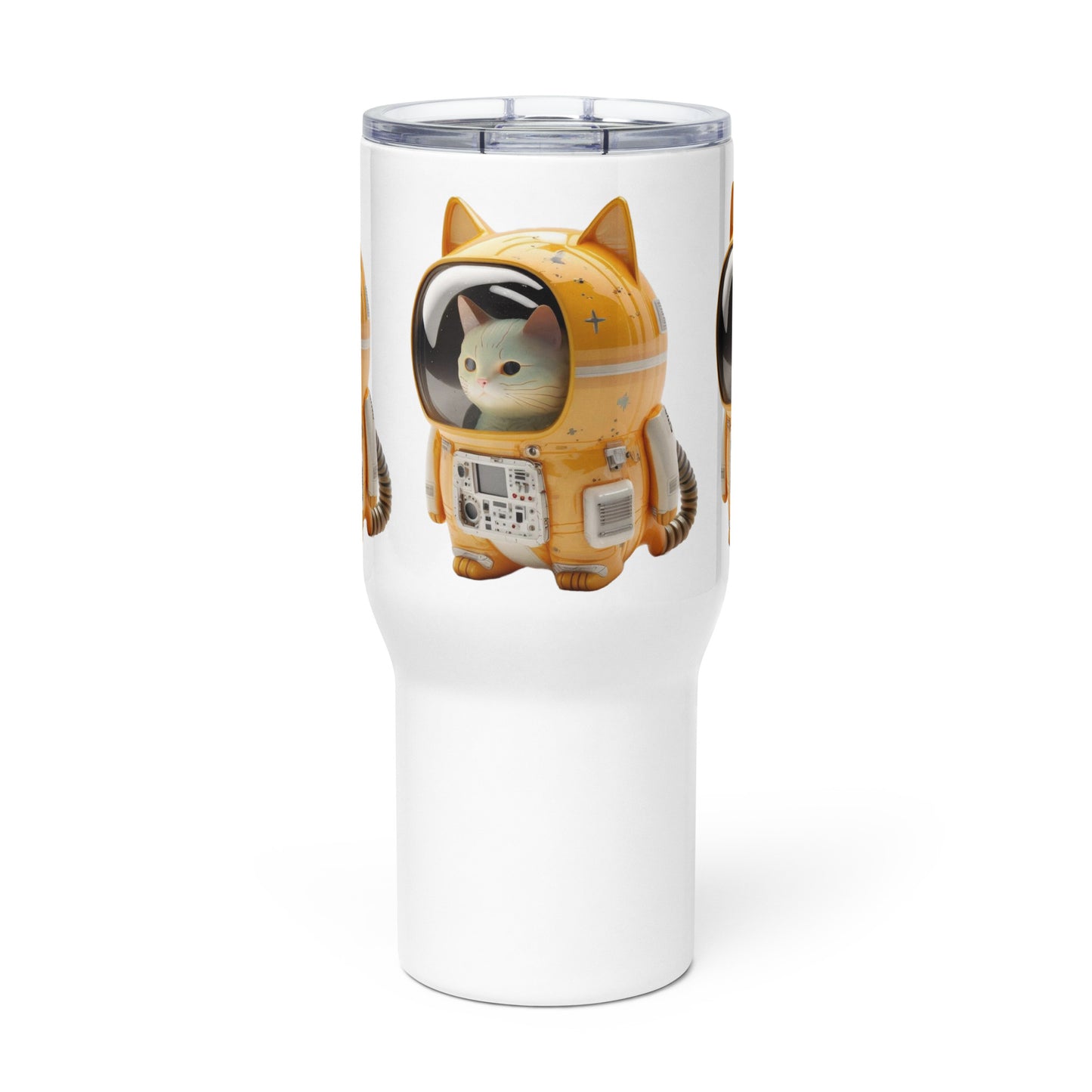 Astronaut Space Kitty Cat 25oz Stainless Steel Travel mug with a handle