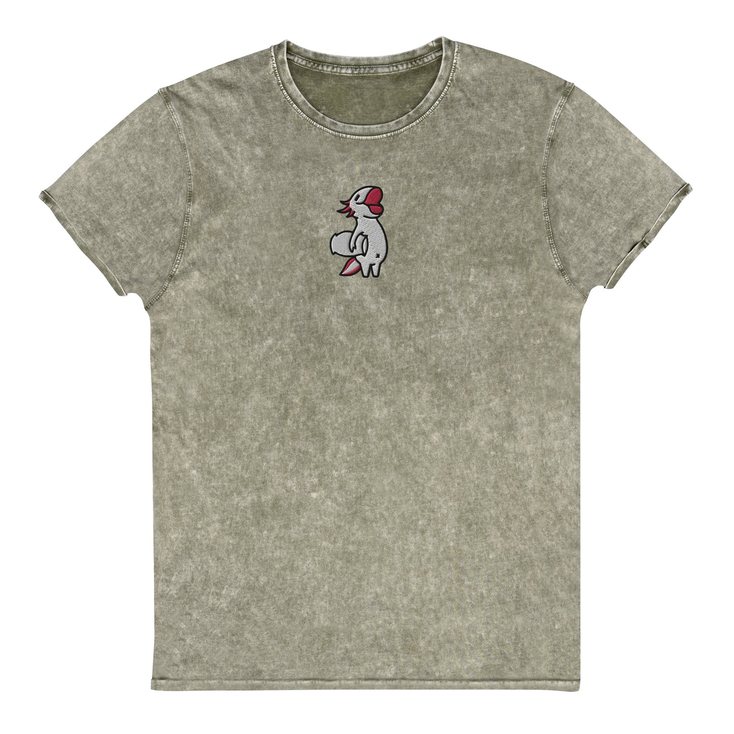 White Axolotl Light Acid Wash T-Shirt