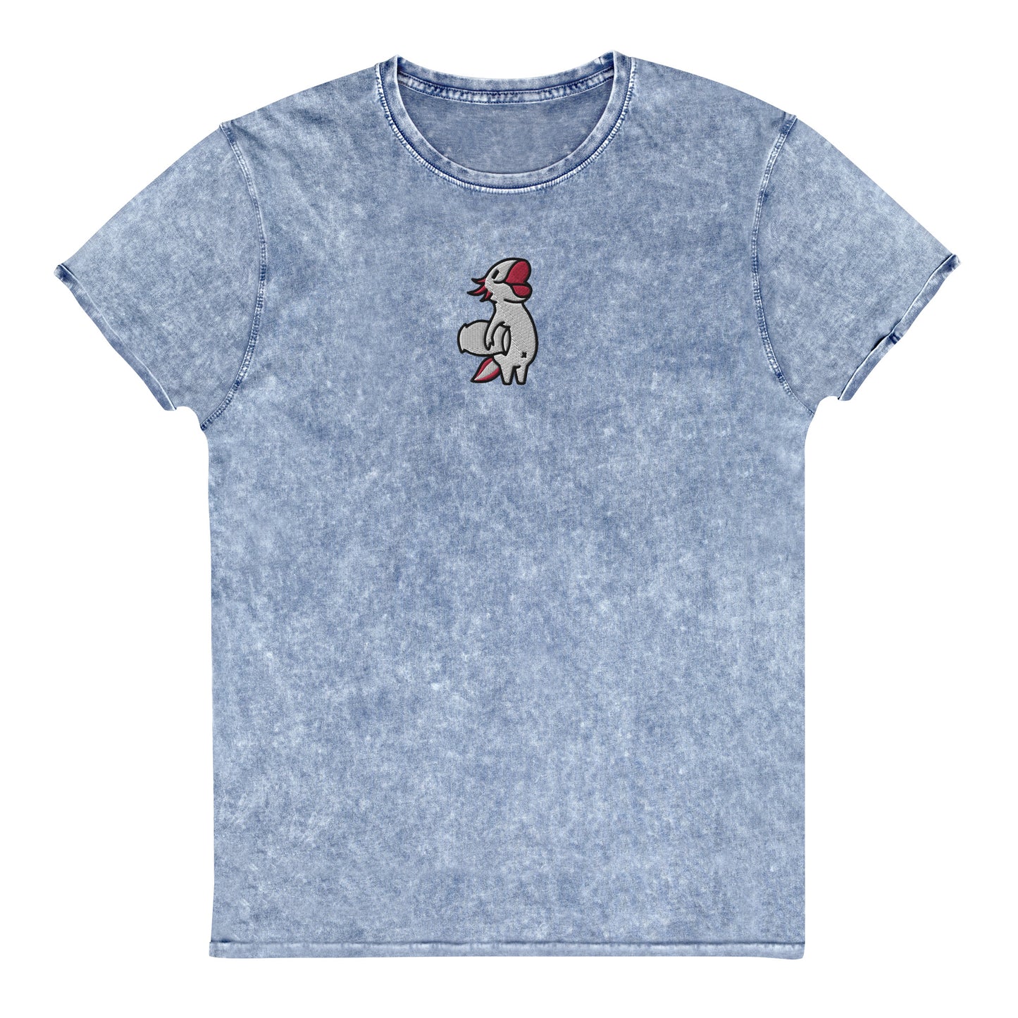 White Axolotl Light Acid Wash T-Shirt