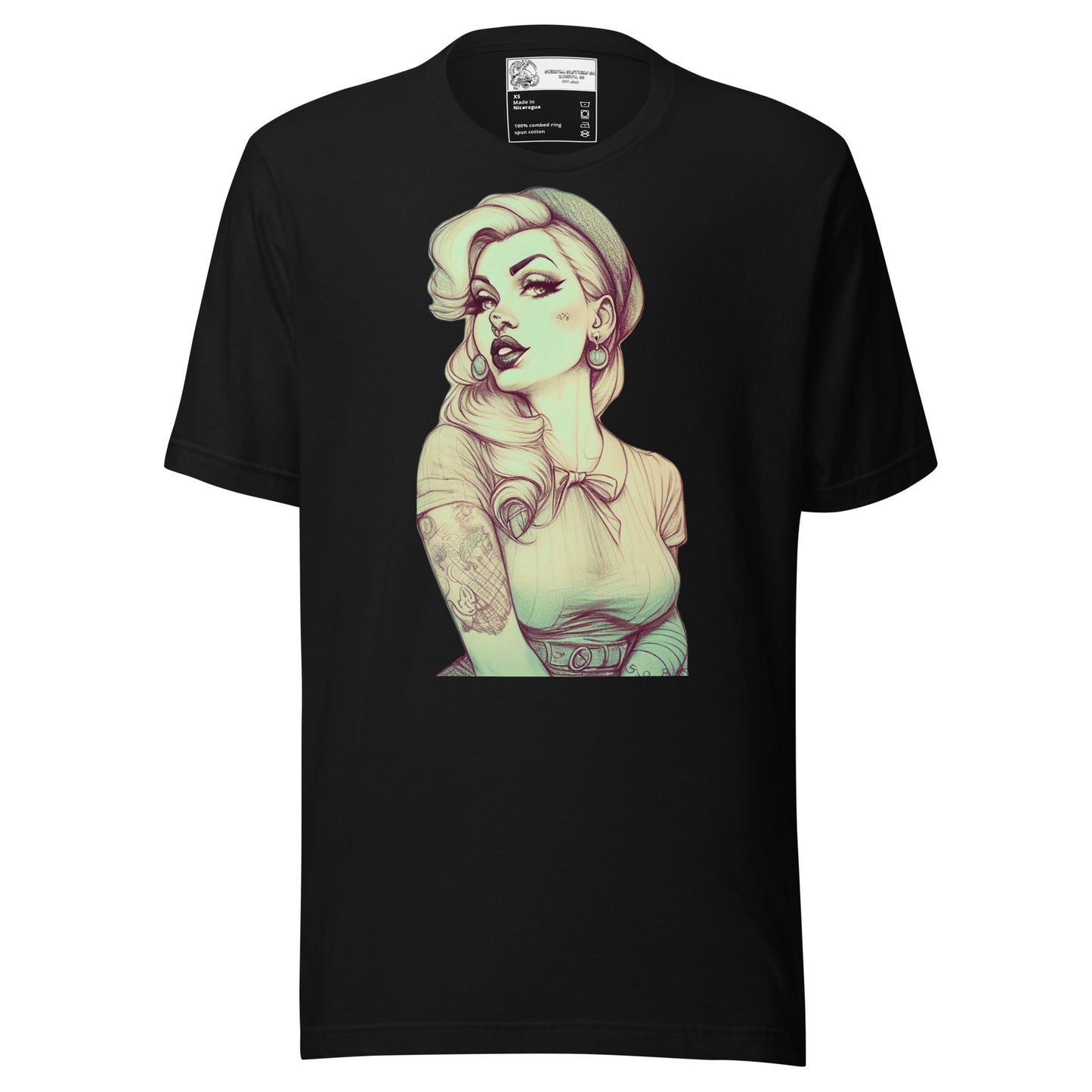 Sexy Pin-Up Girl Sketch #1 Unisex t-shirt