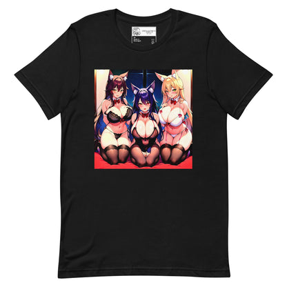 Kitty Waifu Threesome Unisex t-shirt