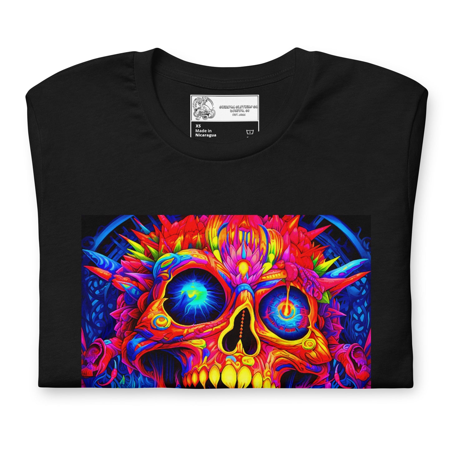 Trippy Blacklight Skull Unisex t-shirt