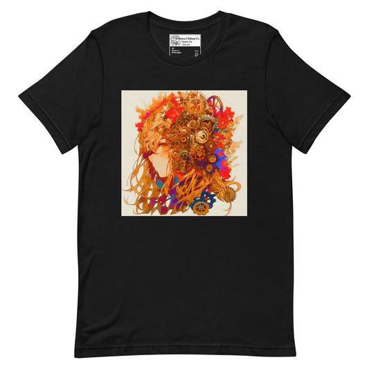 Steampunk Flower Anime Girl Unisex t-shirt