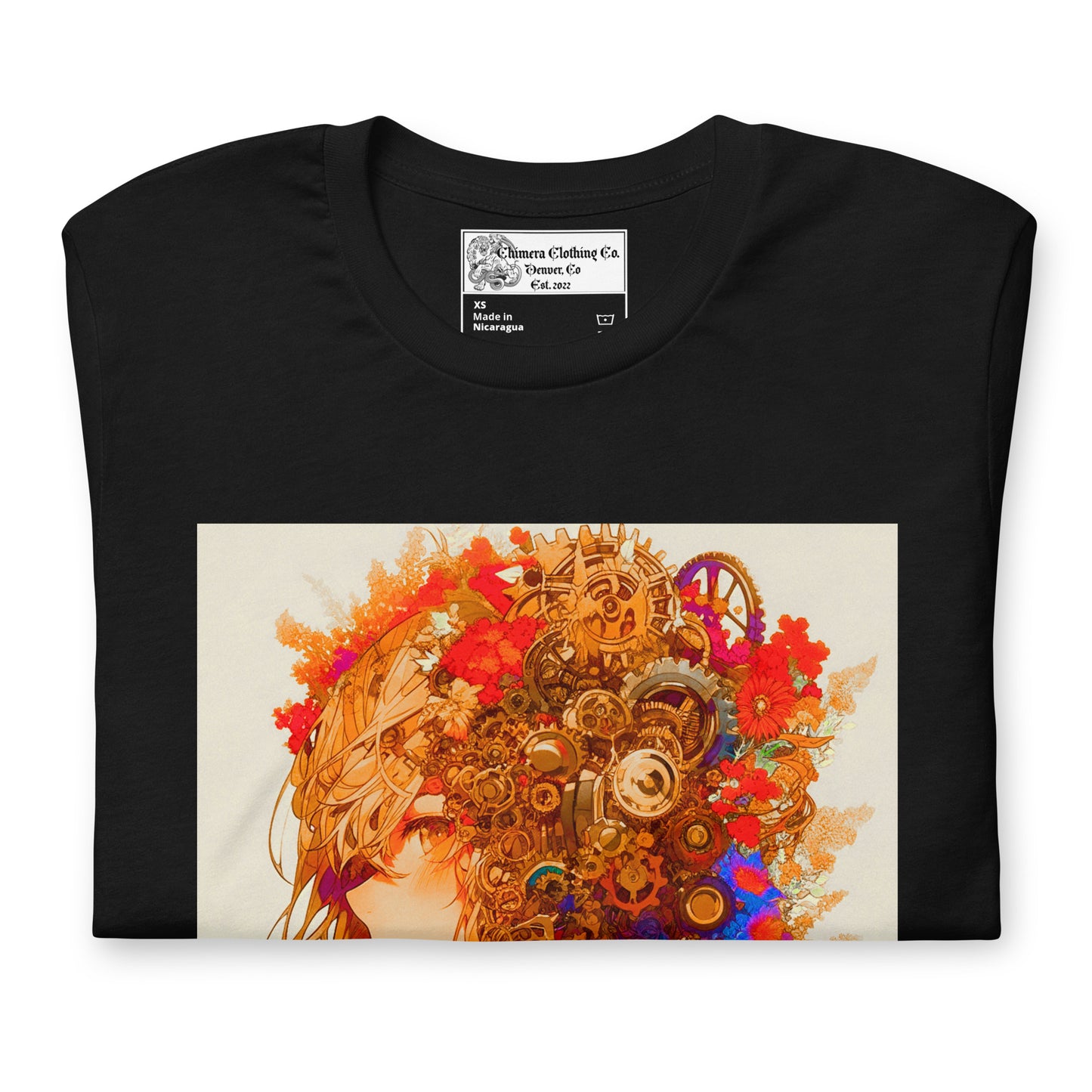 Steampunk Flower Anime Girl Unisex t-shirt