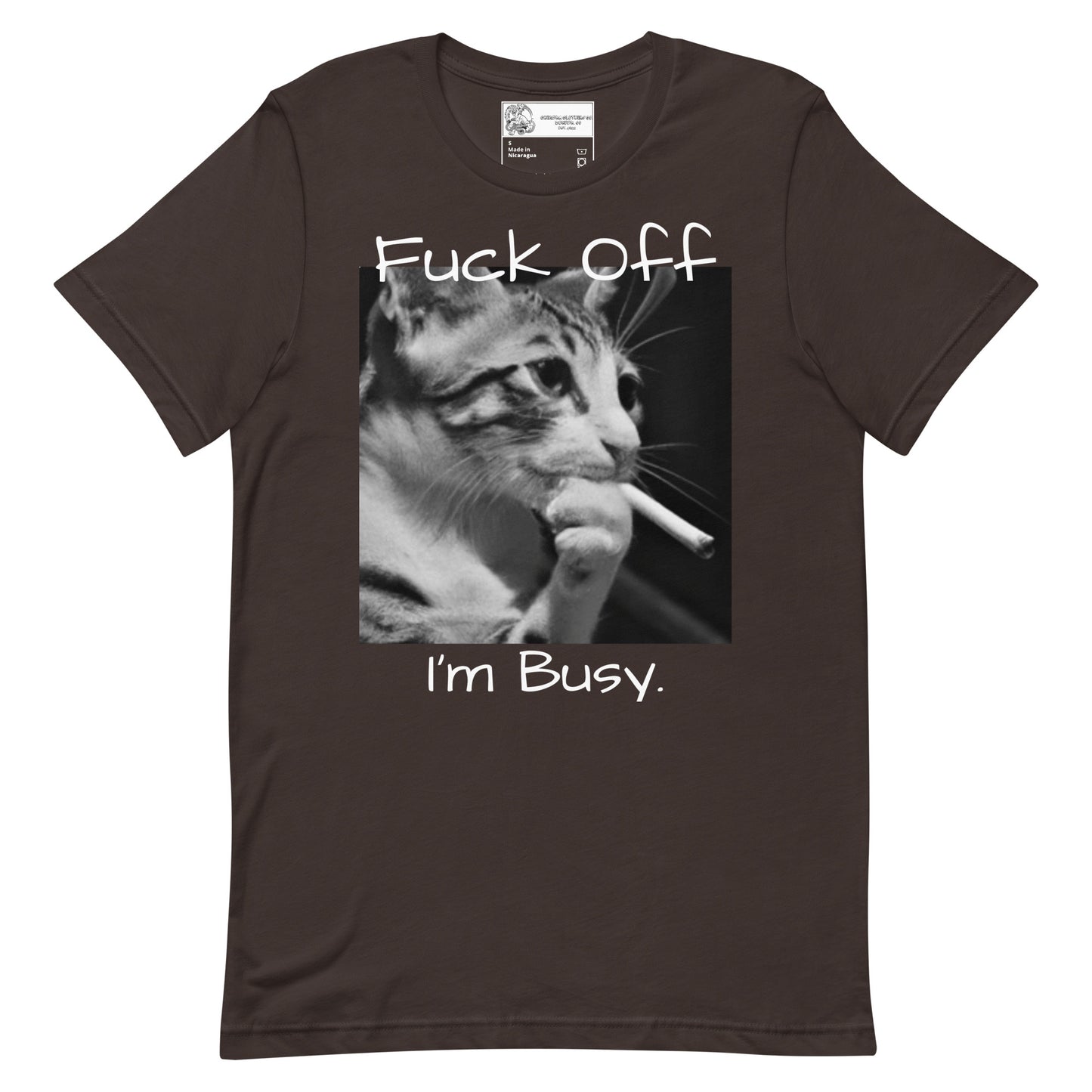 Fuck Off, I'm Busy Smoking Cat Unisex t-shirt