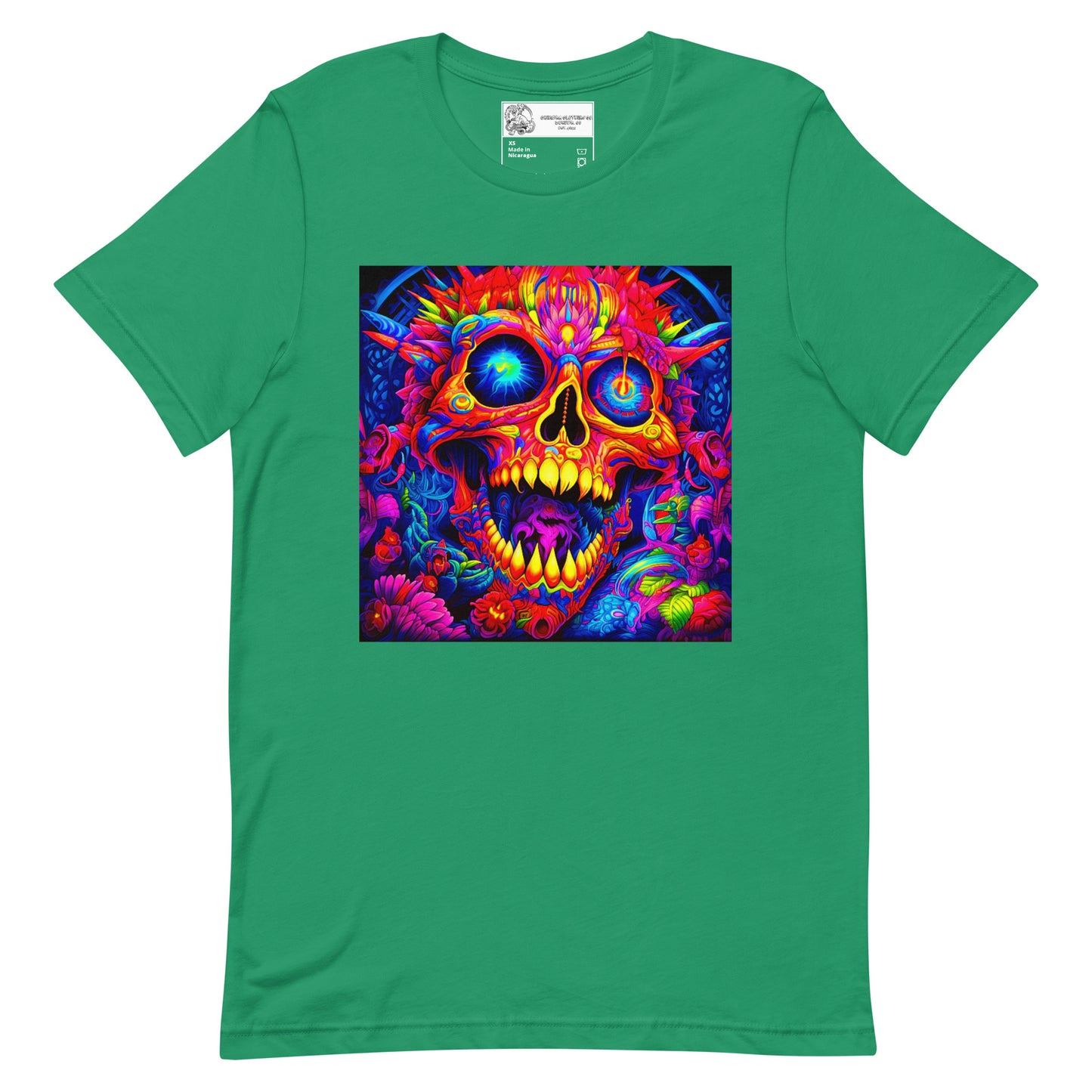 Trippy Blacklight Skull Unisex t-shirt