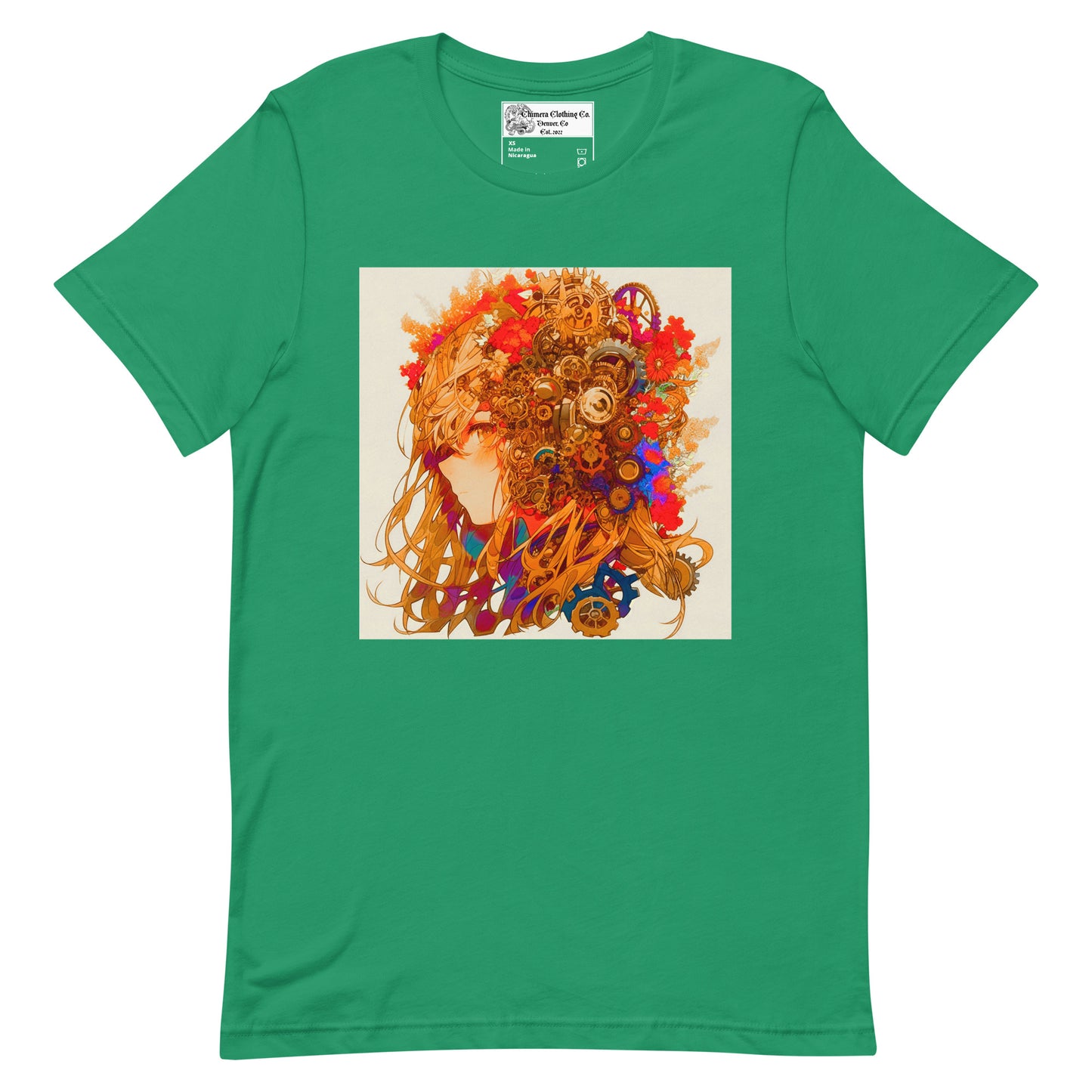 Steampunk Flower Anime Girl Unisex t-shirt