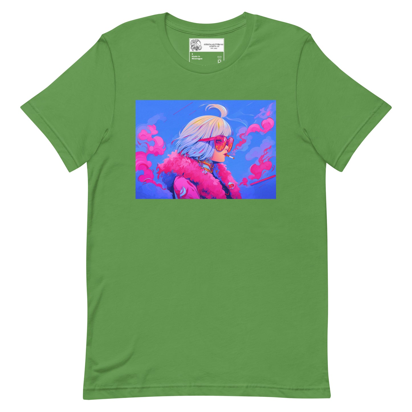 Smoking Anime Woman #3 Unisex t-shirt