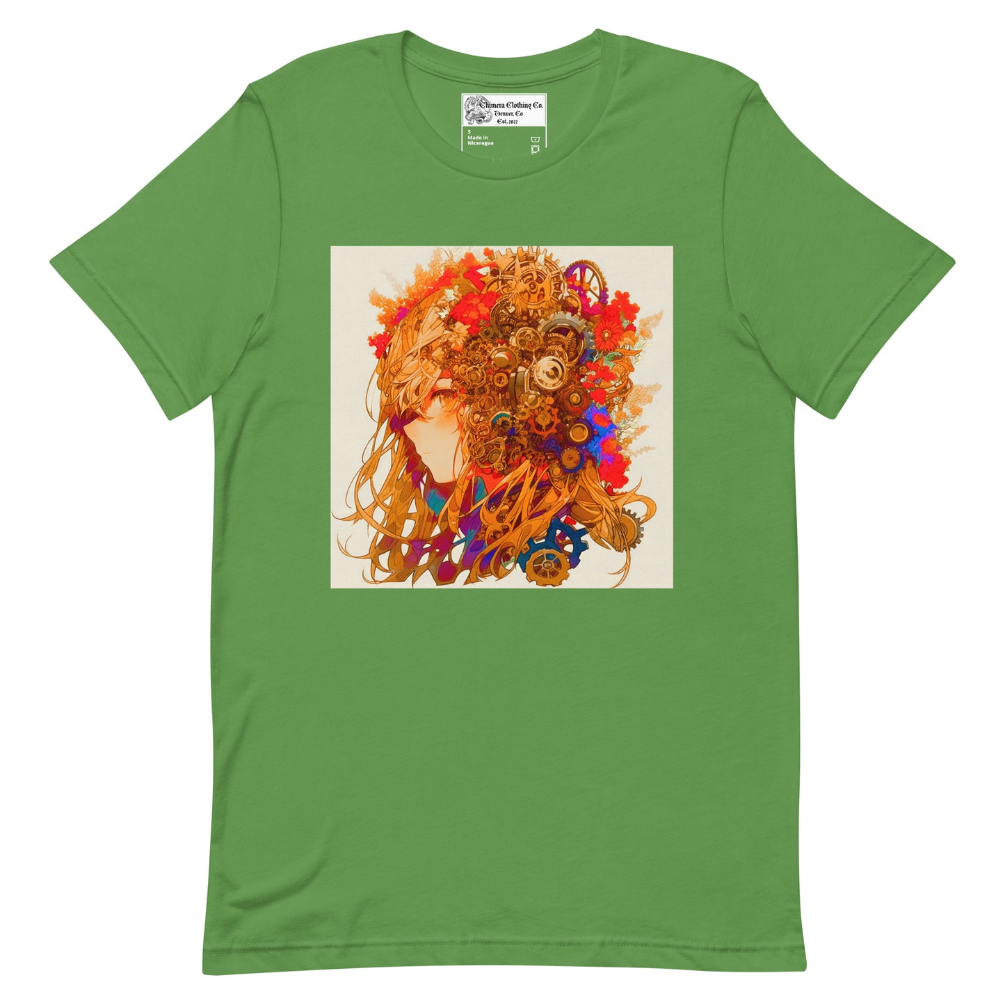 Steampunk Flower Anime Girl Unisex t-shirt