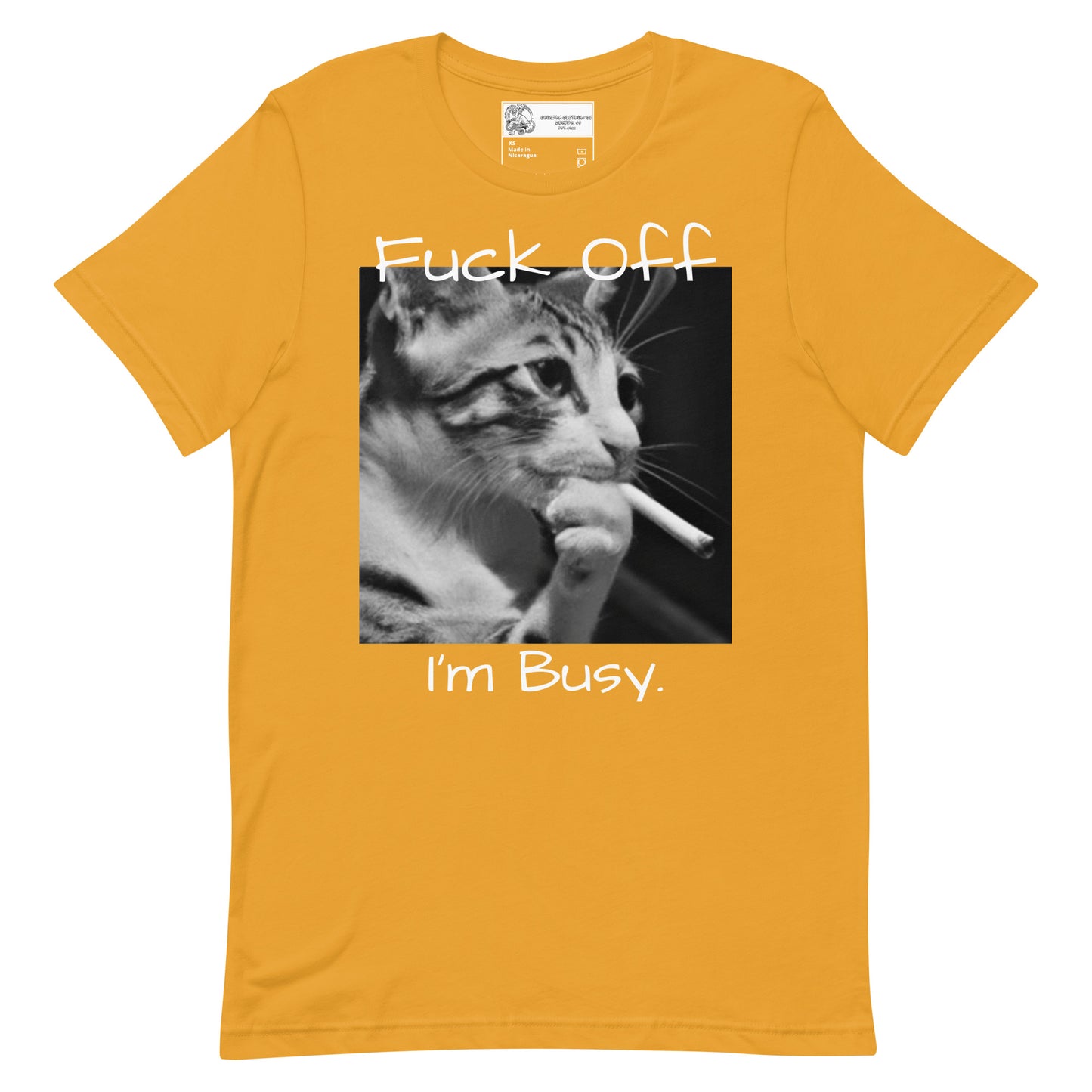 Fuck Off, I'm Busy Smoking Cat Unisex t-shirt