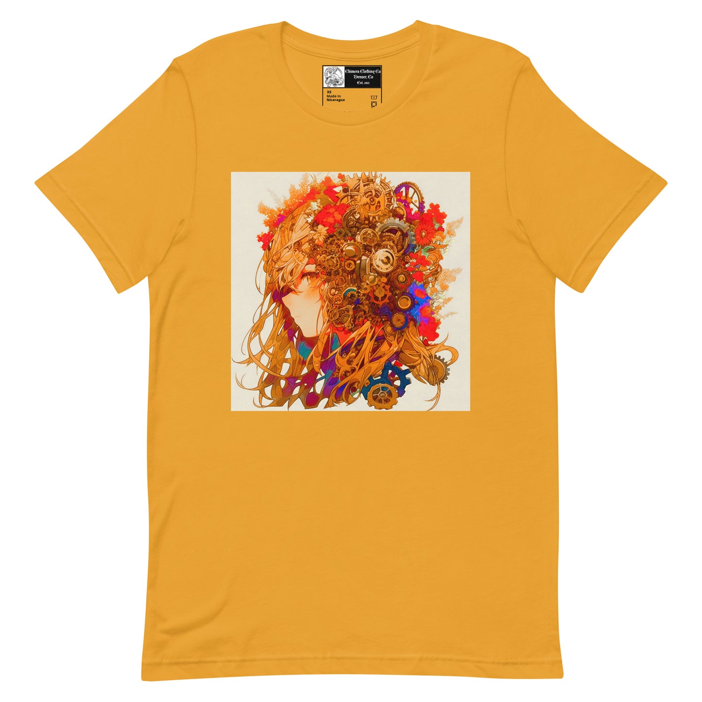 Steampunk Flower Anime Girl Unisex t-shirt