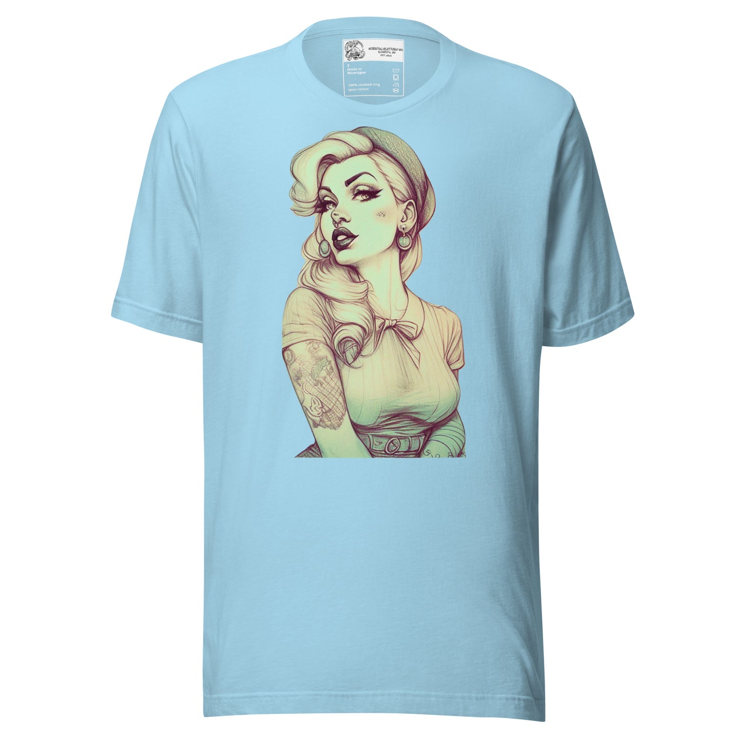 Sexy Pin-Up Girl Sketch #1 Unisex t-shirt