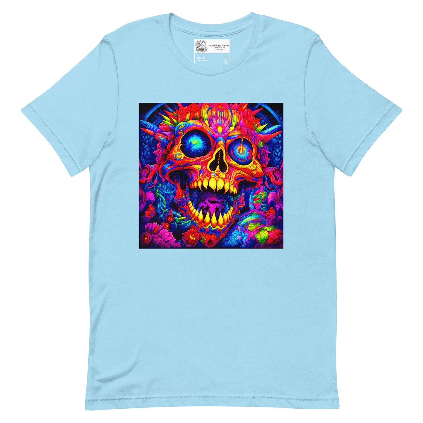 Trippy Blacklight Skull Unisex t-shirt