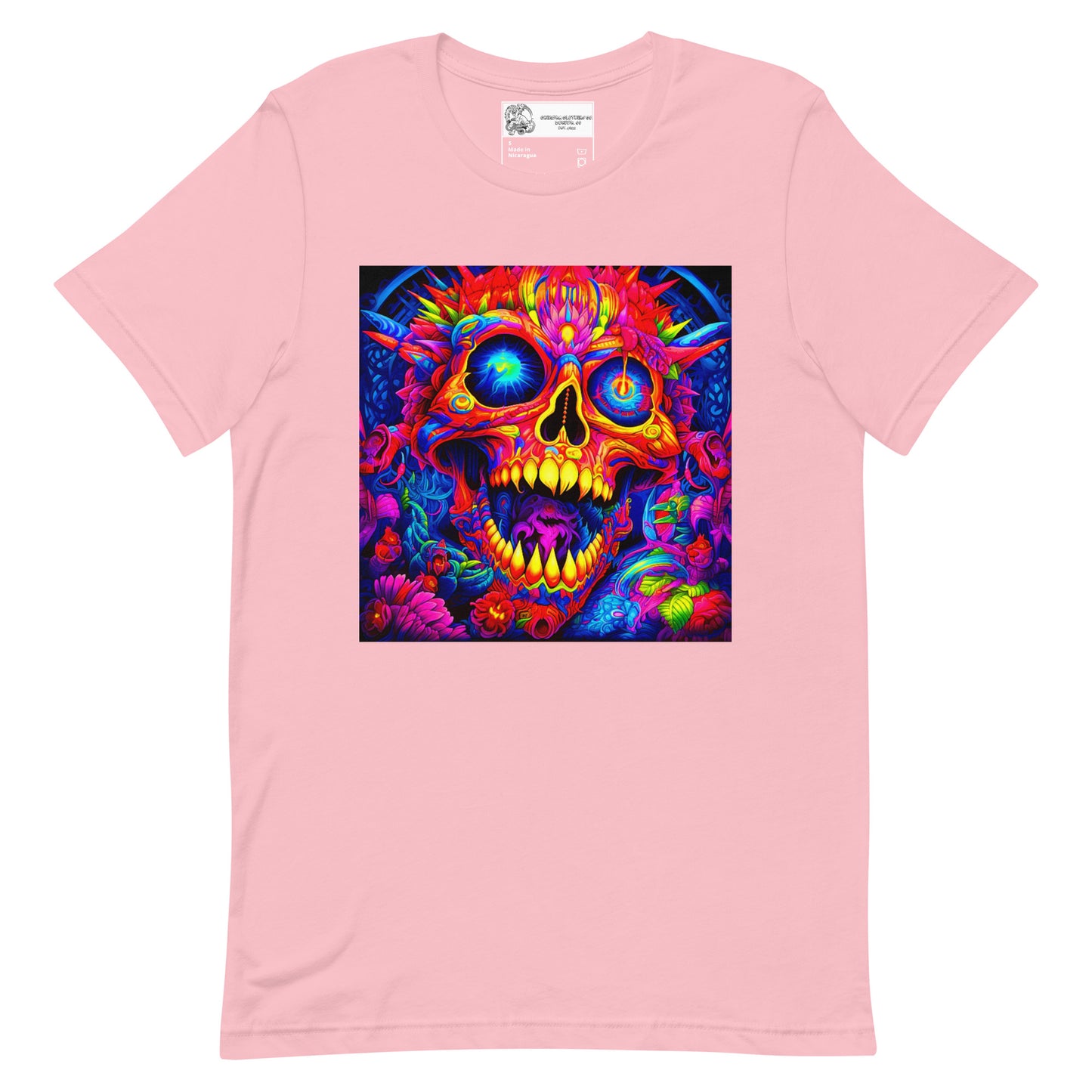 Trippy Blacklight Skull Unisex t-shirt