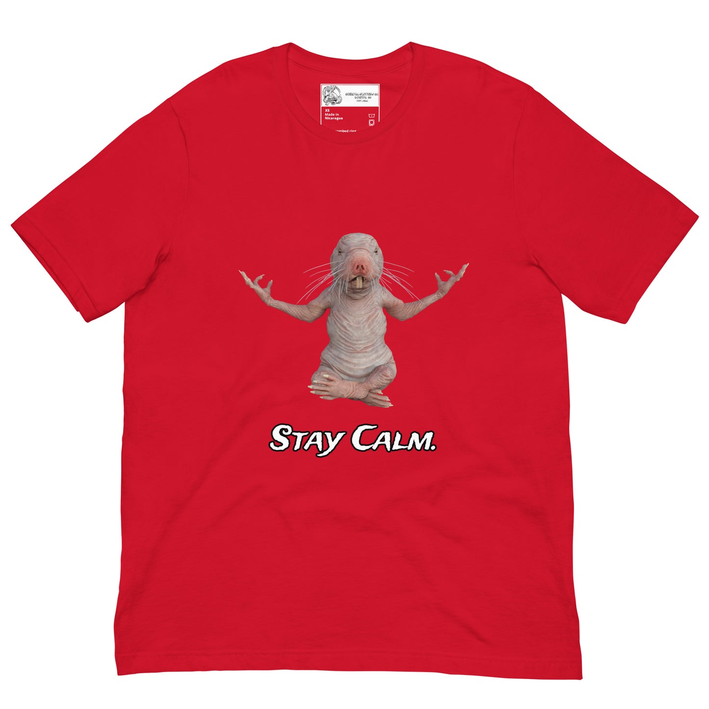 Stay Calm Zen Naked Mole Rat SOFT STYLE Unisex t-shirt