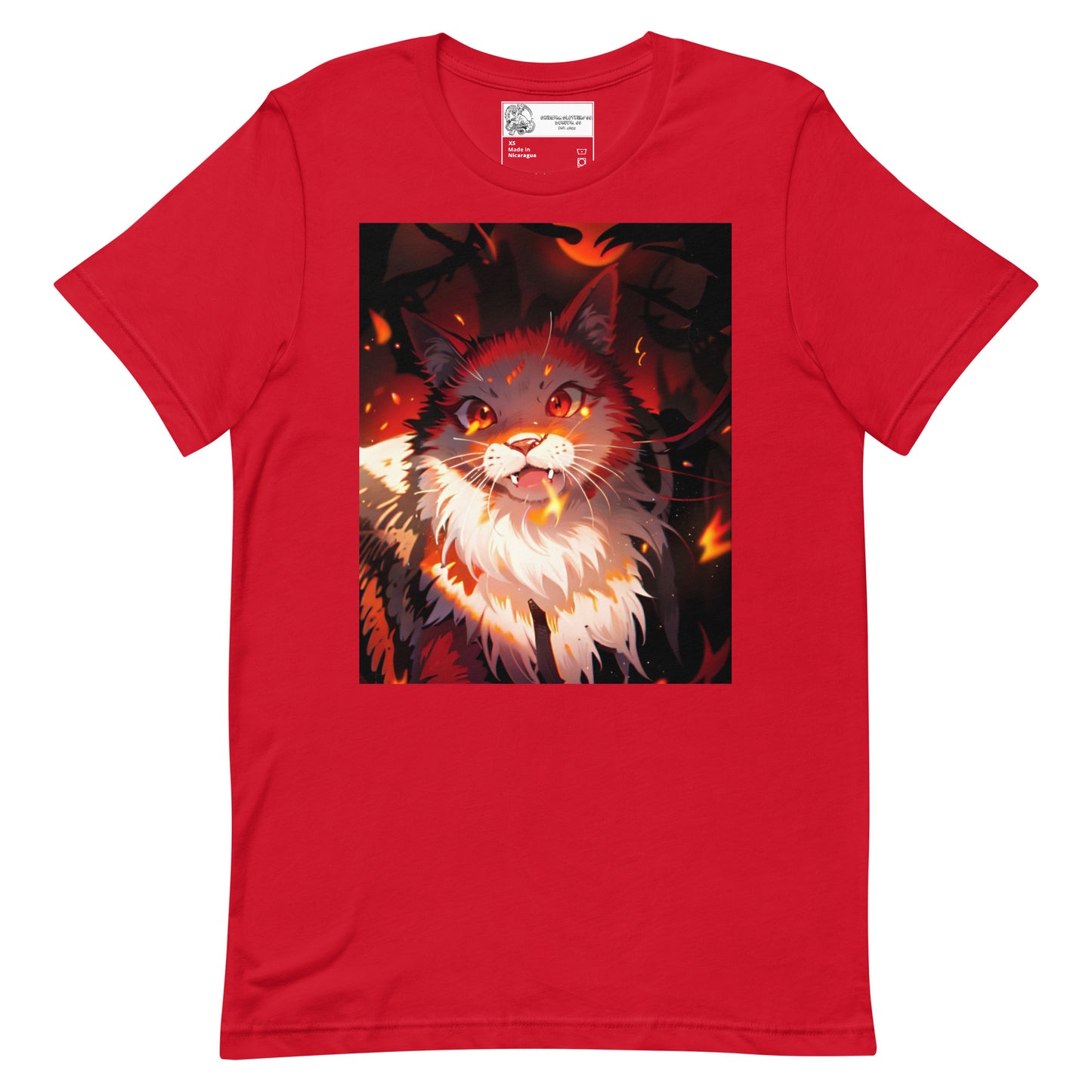 Fire Kitty Cat Unisex t-shirt