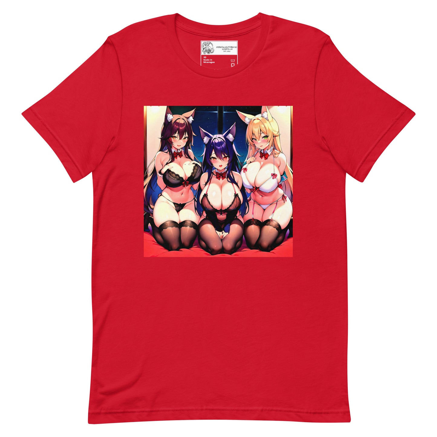 Kitty Waifu Threesome Unisex t-shirt