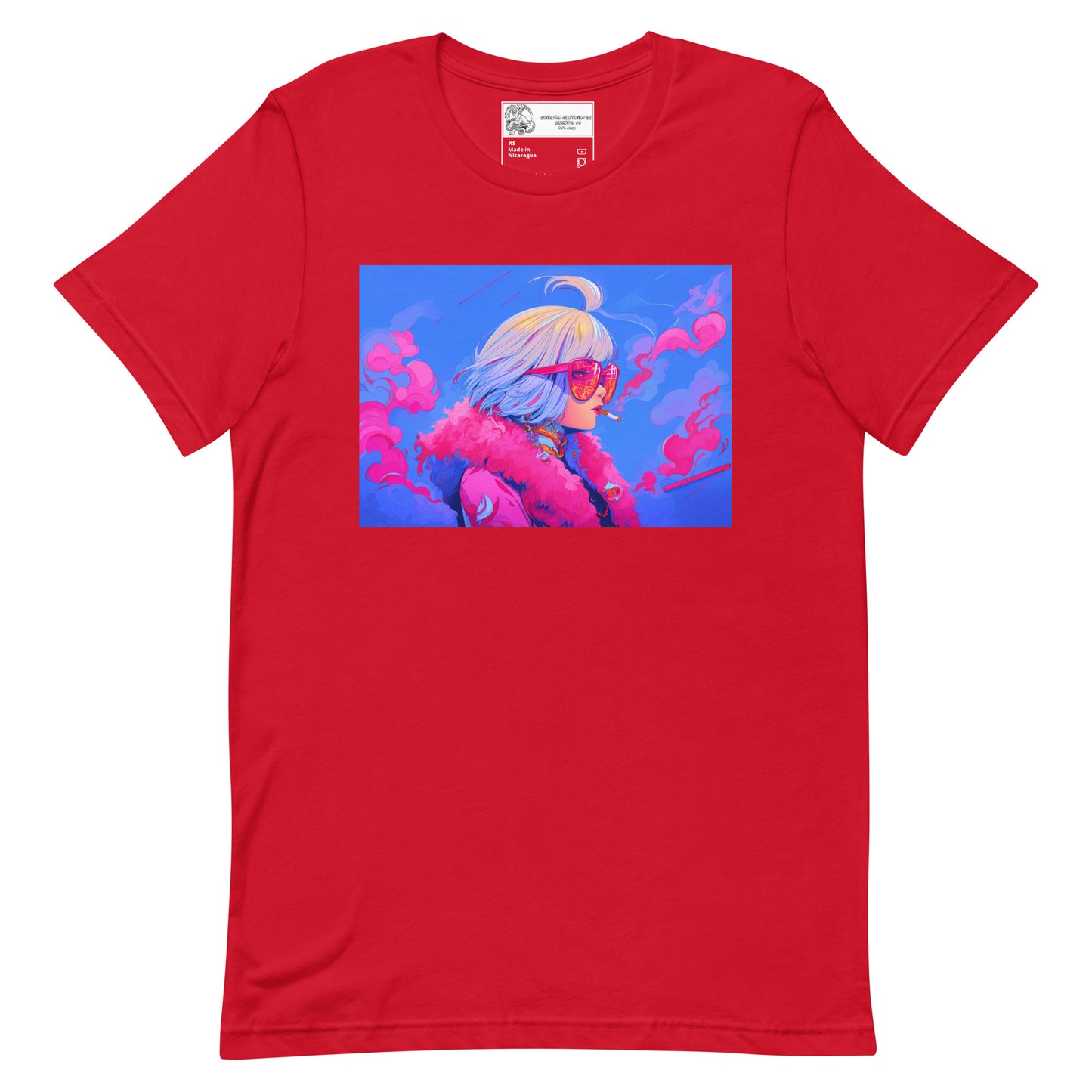 Smoking Anime Woman #3 Unisex t-shirt