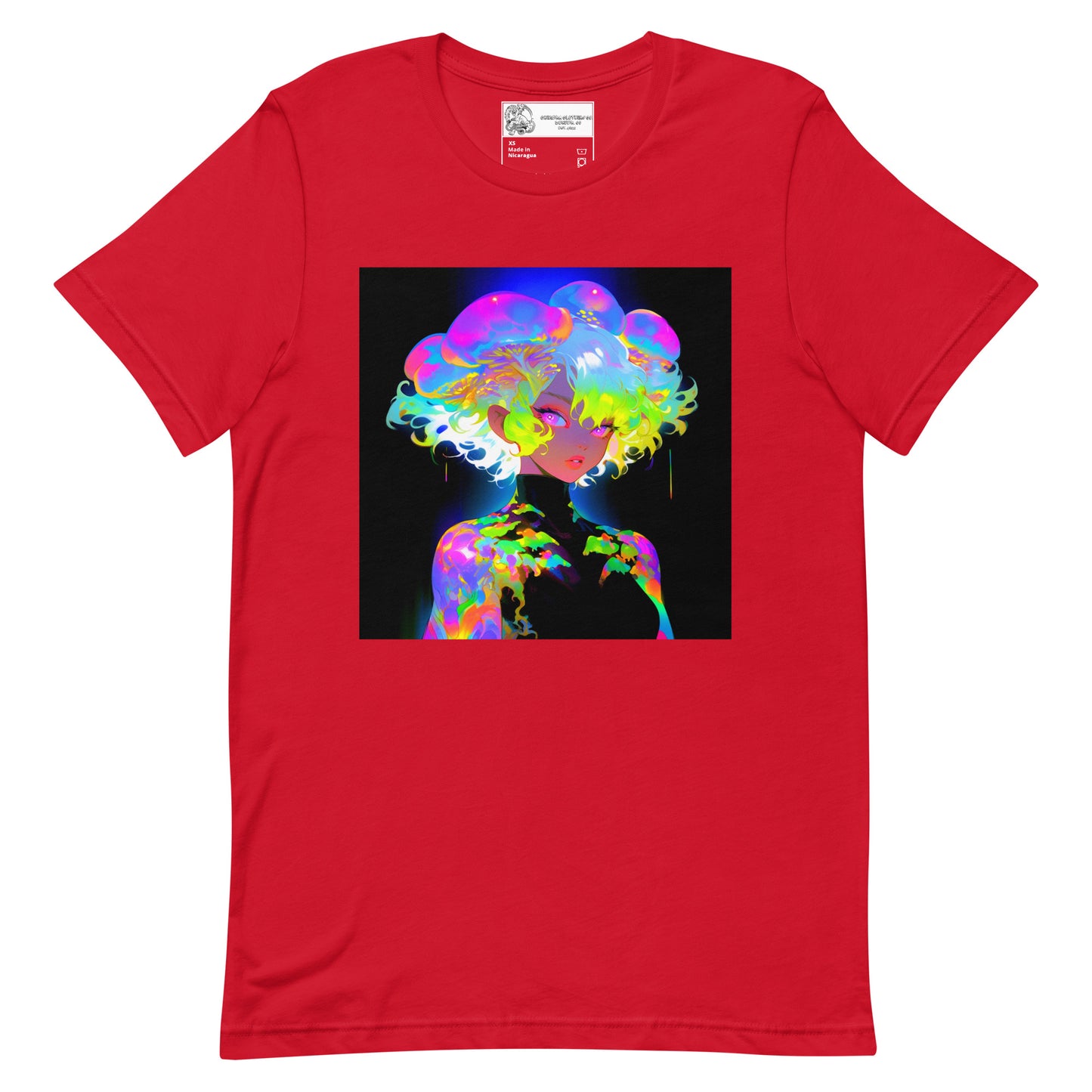 Rainbow Mushroom Anime Girl #2 Unisex t-shirt