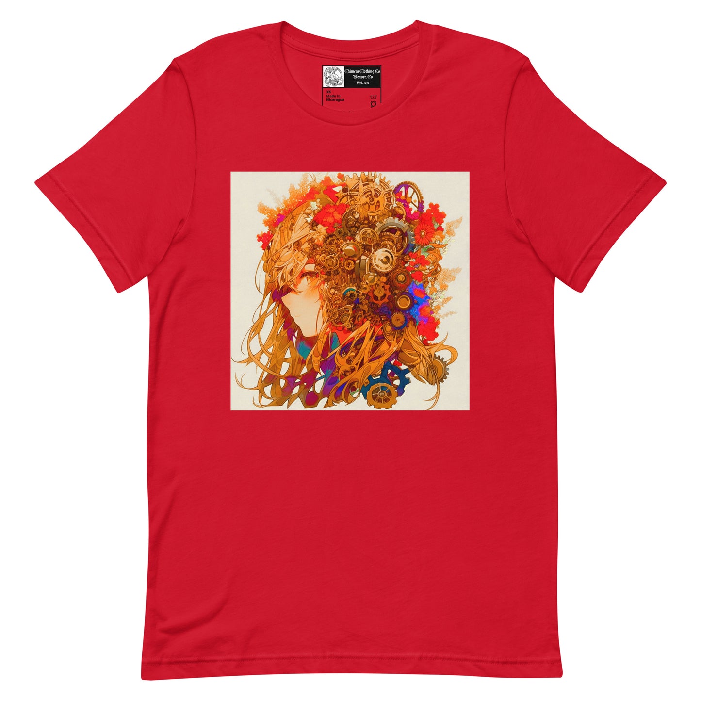 Steampunk Flower Anime Girl Unisex t-shirt