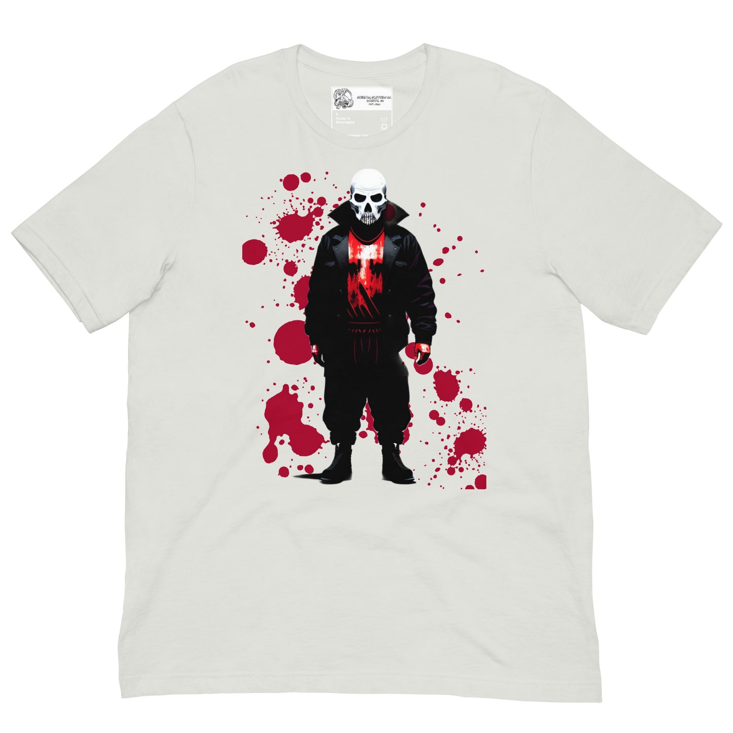 Skull Faced Killer Blood Splatter SOFT STYLE Unisex t-shirt