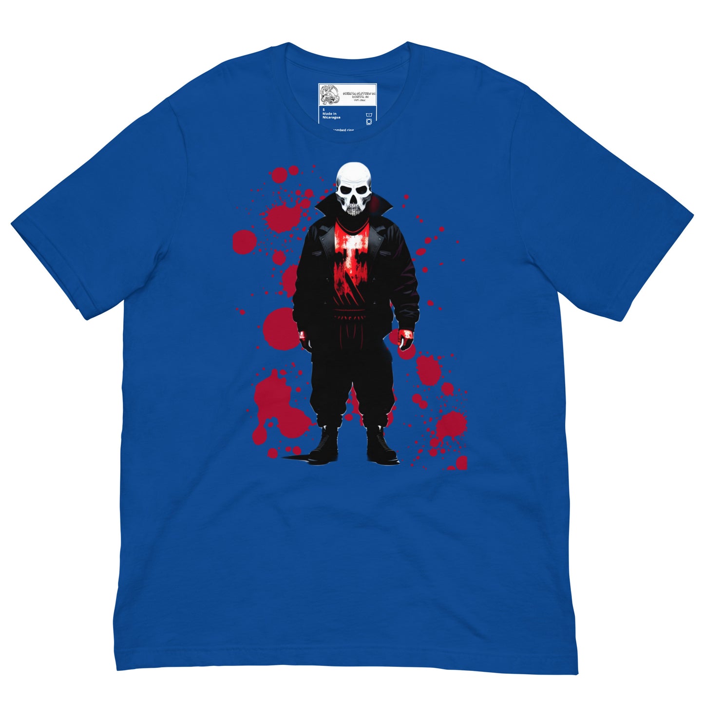 Skull Faced Killer Blood Splatter SOFT STYLE Unisex t-shirt