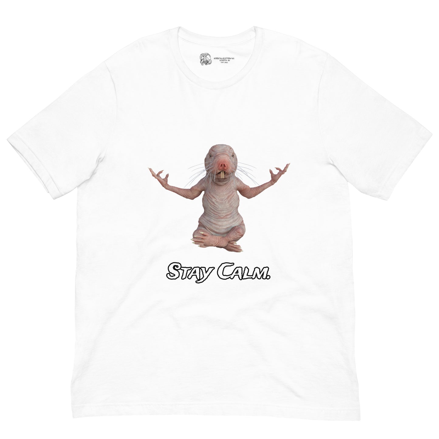 Stay Calm Zen Naked Mole Rat SOFT STYLE Unisex t-shirt