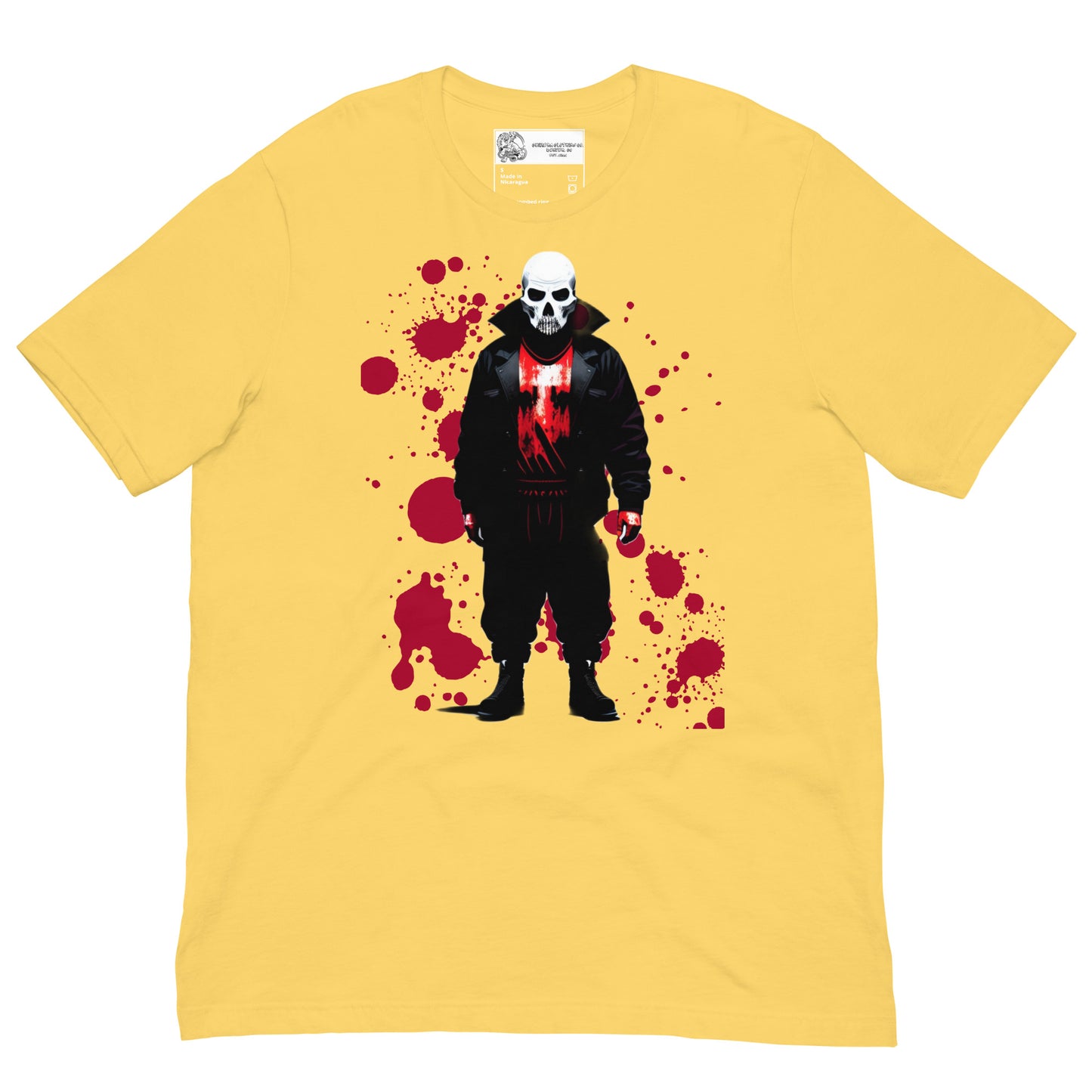 Skull Faced Killer Blood Splatter SOFT STYLE Unisex t-shirt