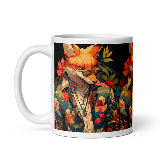 Boss Fox 11oz White glossy coffee cup mug