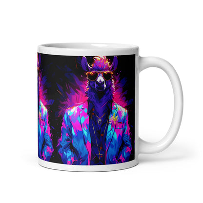 Boss Llama 11oz White glossy coffee cup mug