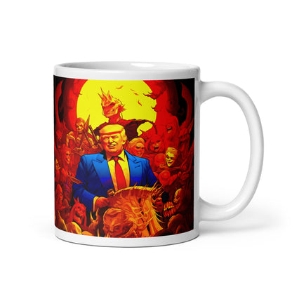 Trump's Indictment..to HELL! 11oz White glossy coffee cup mug