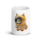 Astronaut Space Kitty Cat White glossy mug coffee cup