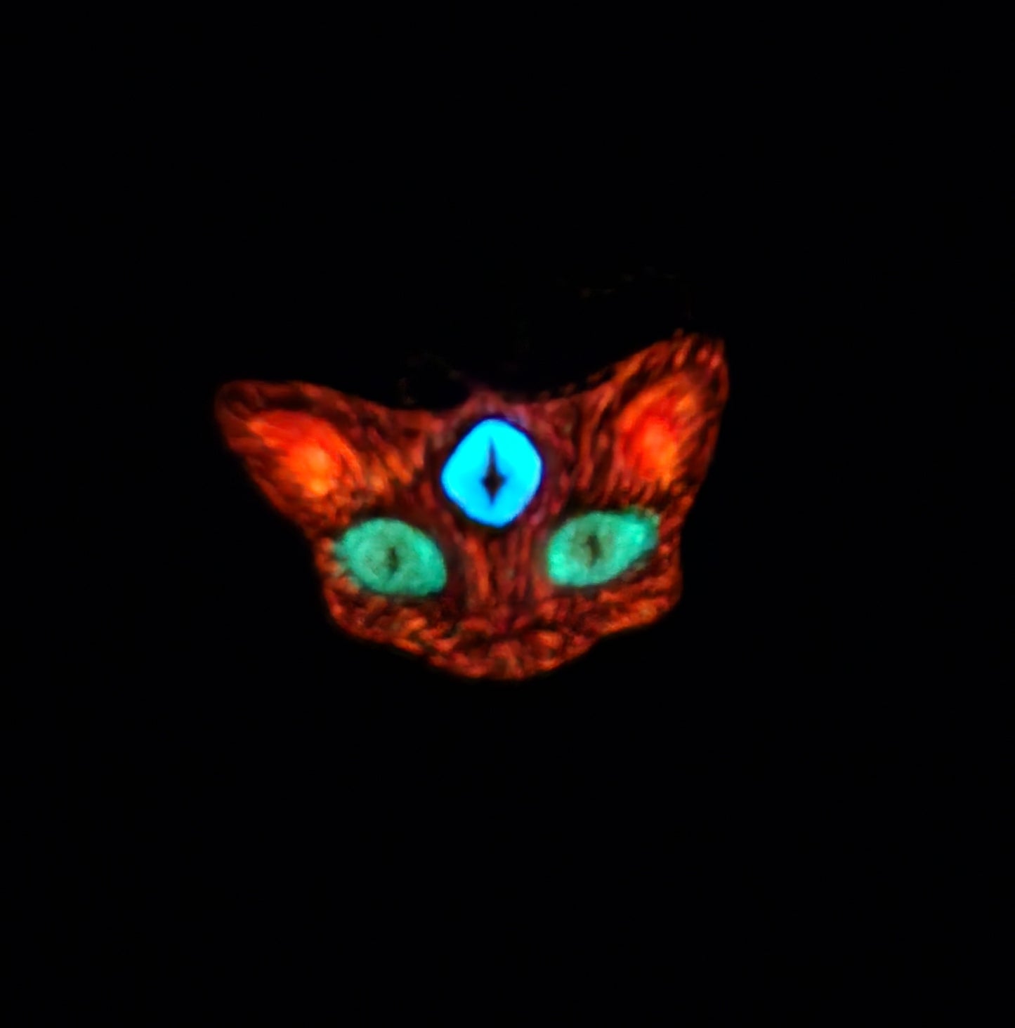 GLOWING Third Eye Kitty Cat Pendant Necklace