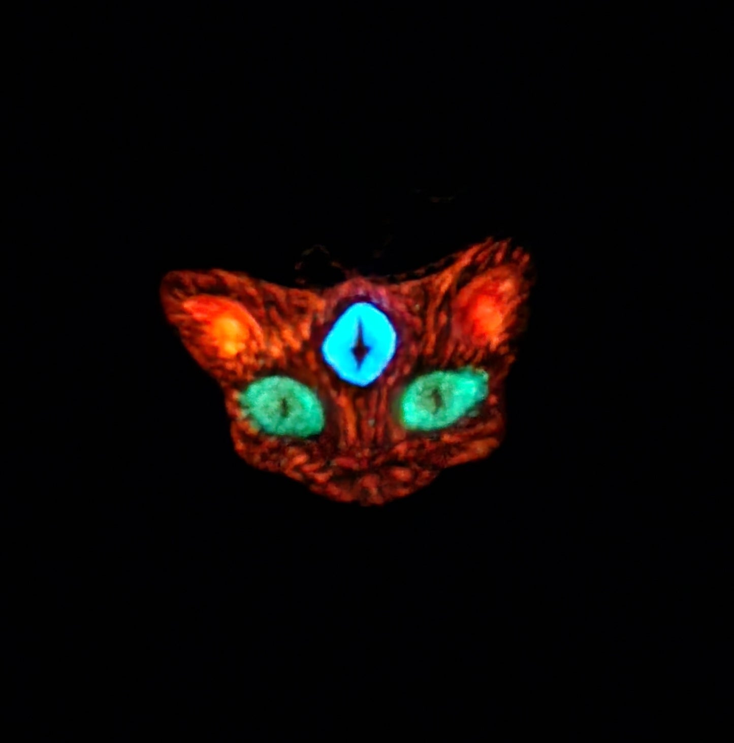 GLOWING Third Eye Kitty Cat Pendant Necklace