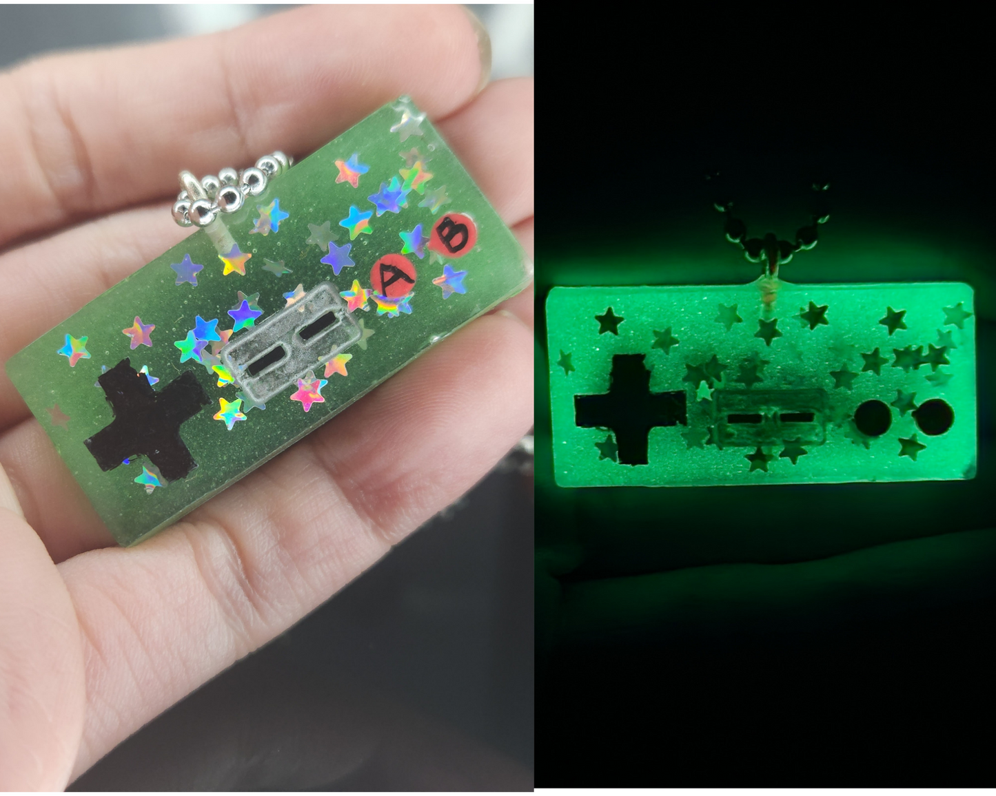 Glow in the Dark Game Controller Necklace Pendant