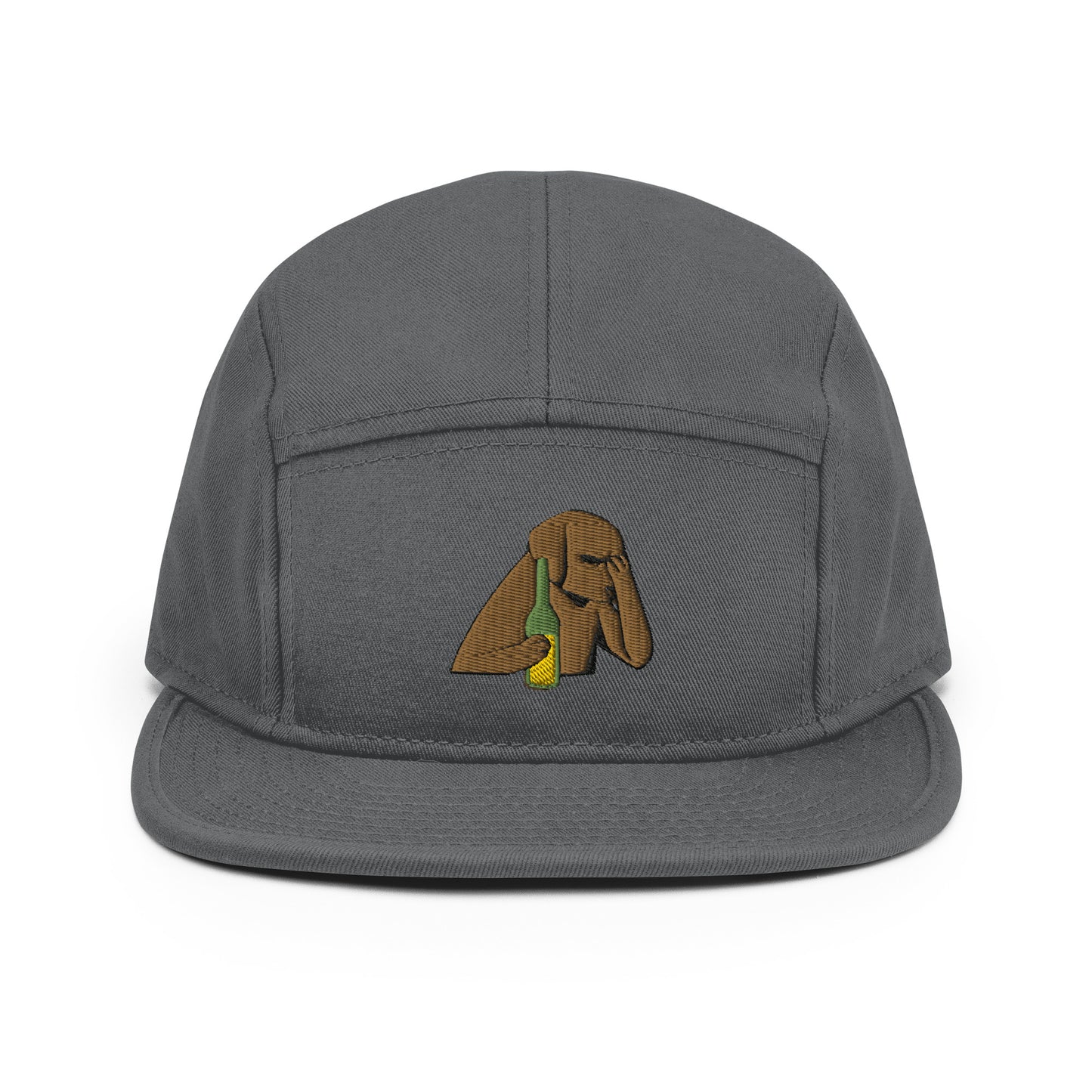 Drinking Beer Dog 5 Panel Camper Cap Hat