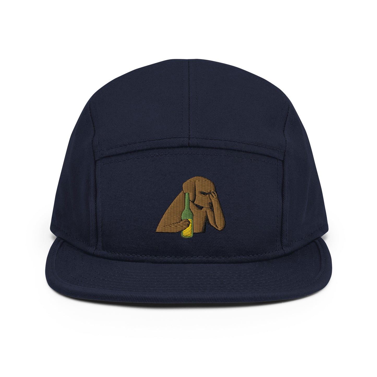 Drinking Beer Dog 5 Panel Camper Cap Hat