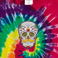 Mustache Sugar Skull Day of the Dead Oversized tie-dye Patch t-shirt