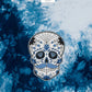 Mustache Sugar skull Embroidered Oversized tie-dye t-shirt