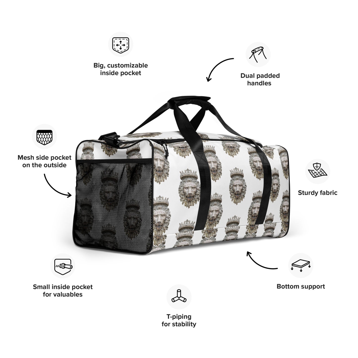 King Lion Sculpture Duffle bag