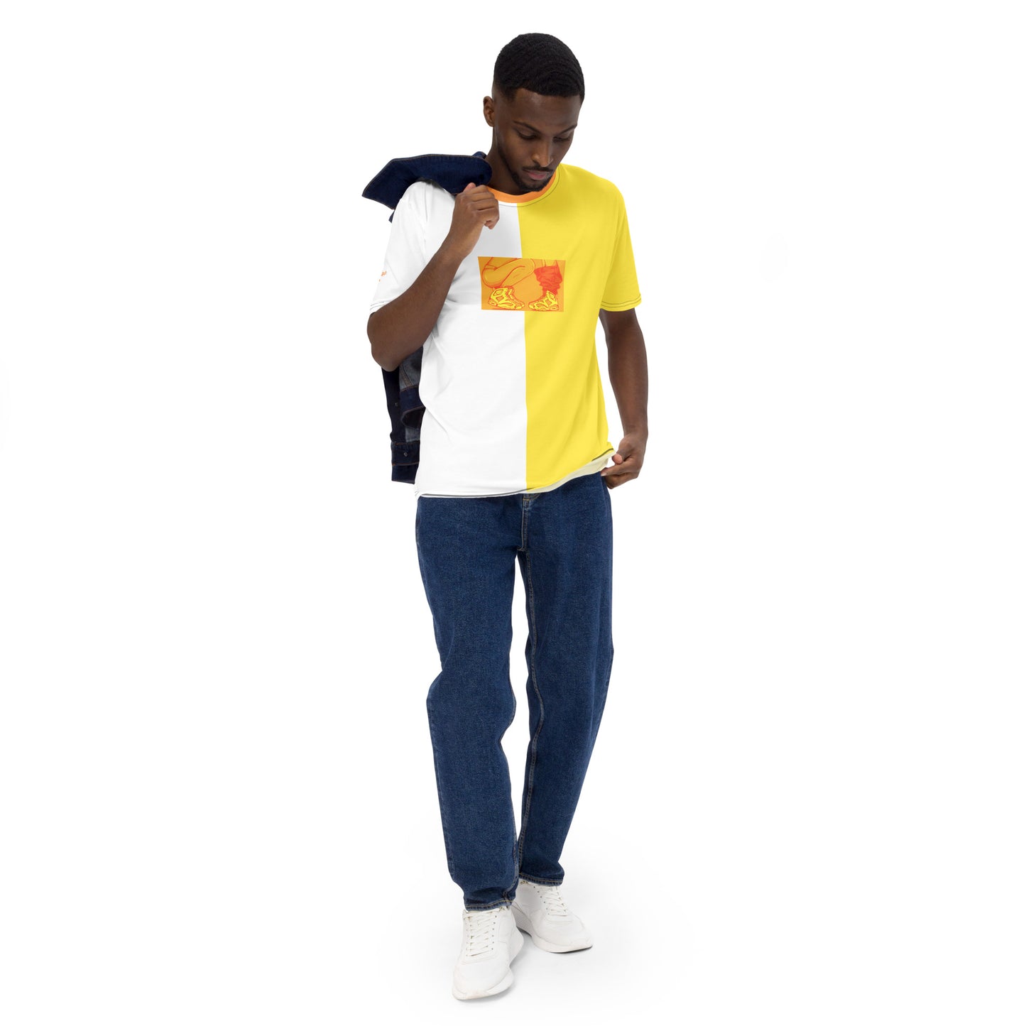 Sneaker Head Split Yellow Men's t-shirt