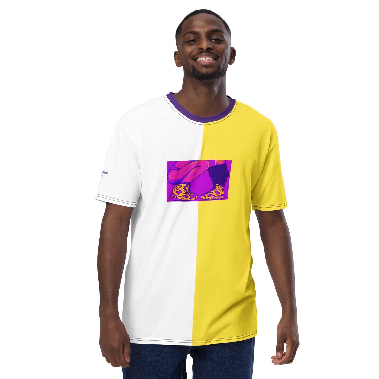 Sneaker Head Purple Yellow Split Men's t-shirt