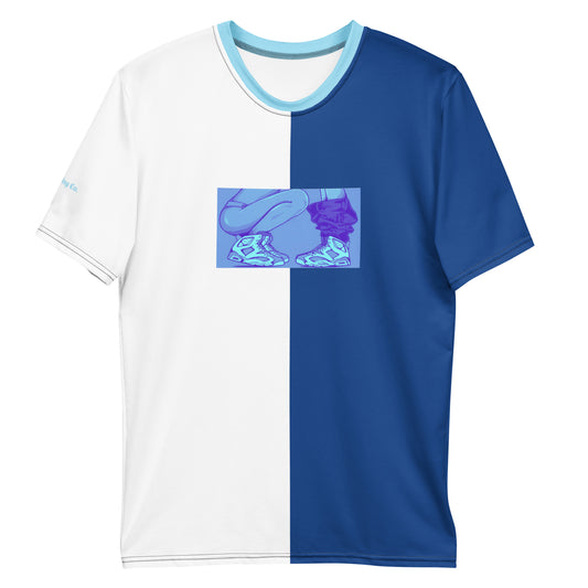 Sneaker Head Split Blue Men's t-shirt