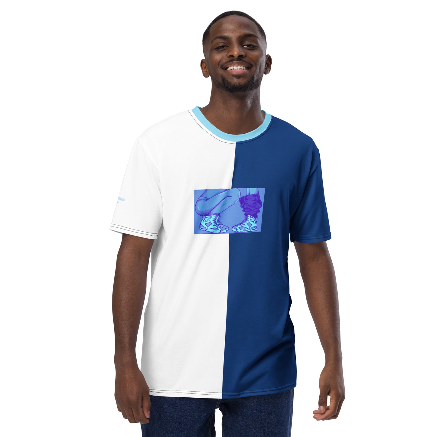 Sneaker Head Split Blue Men's t-shirt