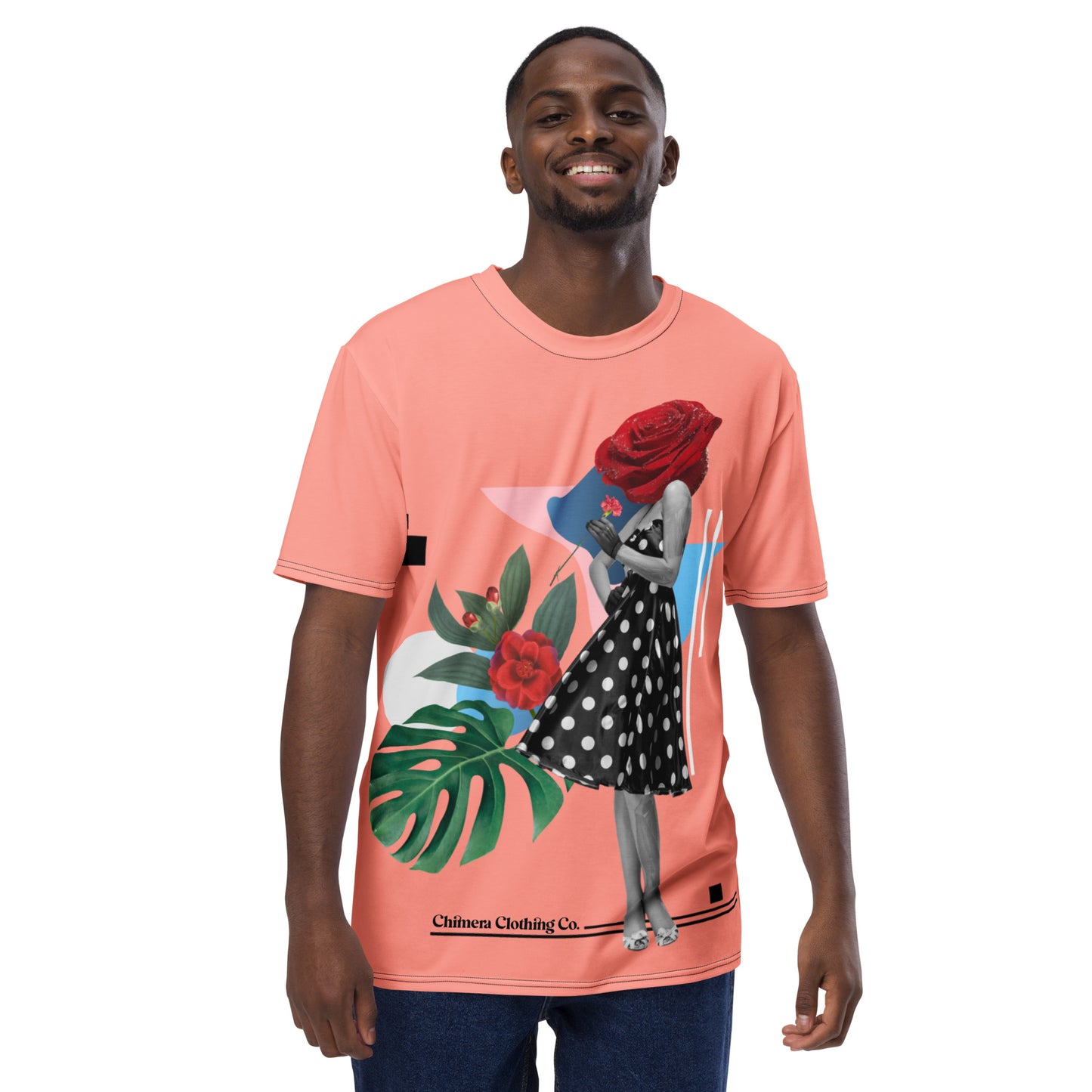 Pink Rose Head Collage All Over Print Men's t-shirt