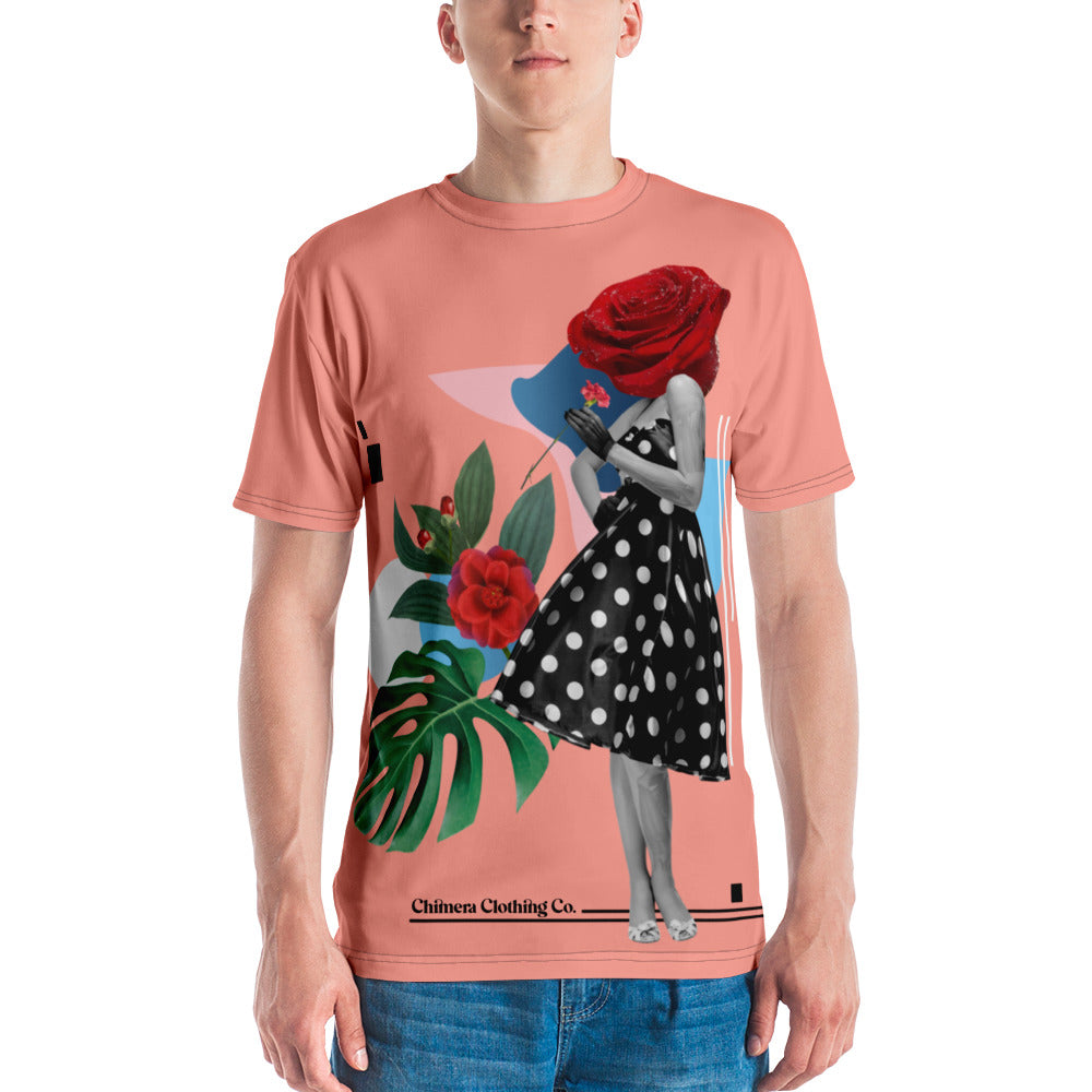 Pink Rose Head Collage All Over Print Men's t-shirt