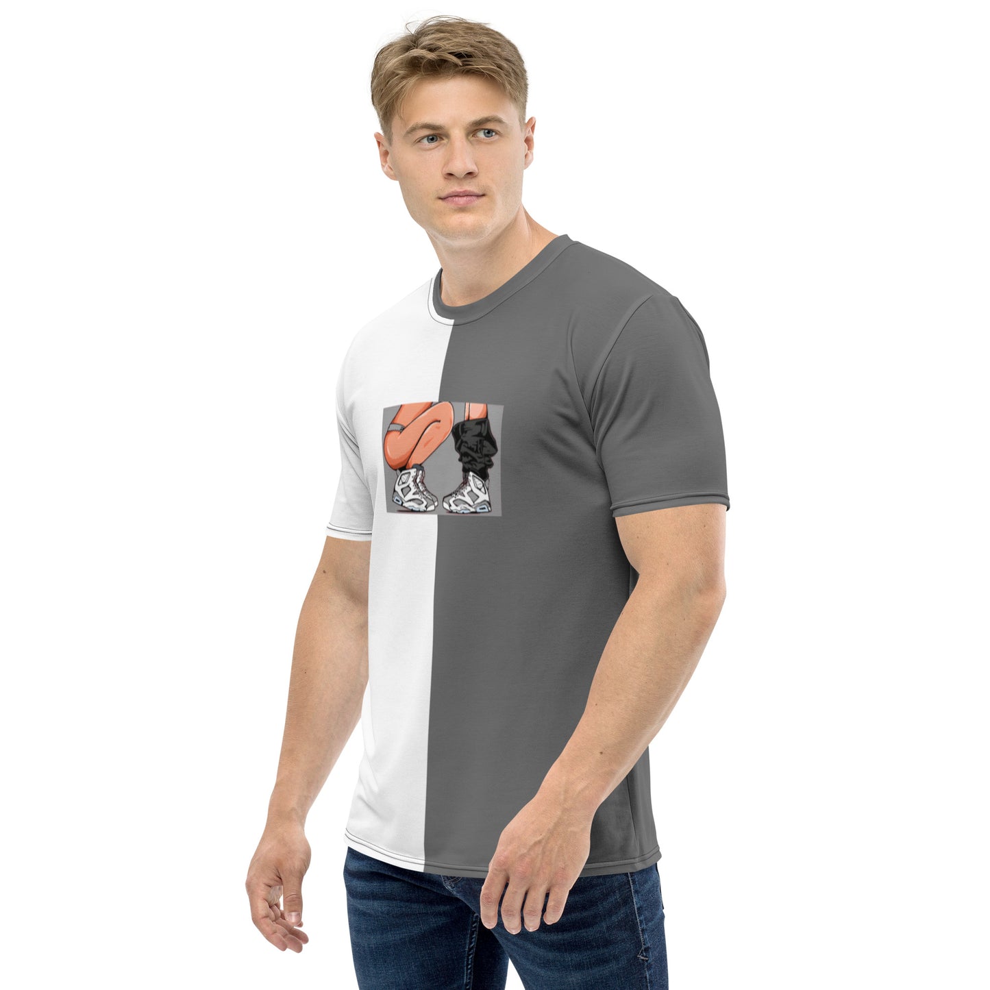 Sneaker Head Gray Split Men's t-shirt