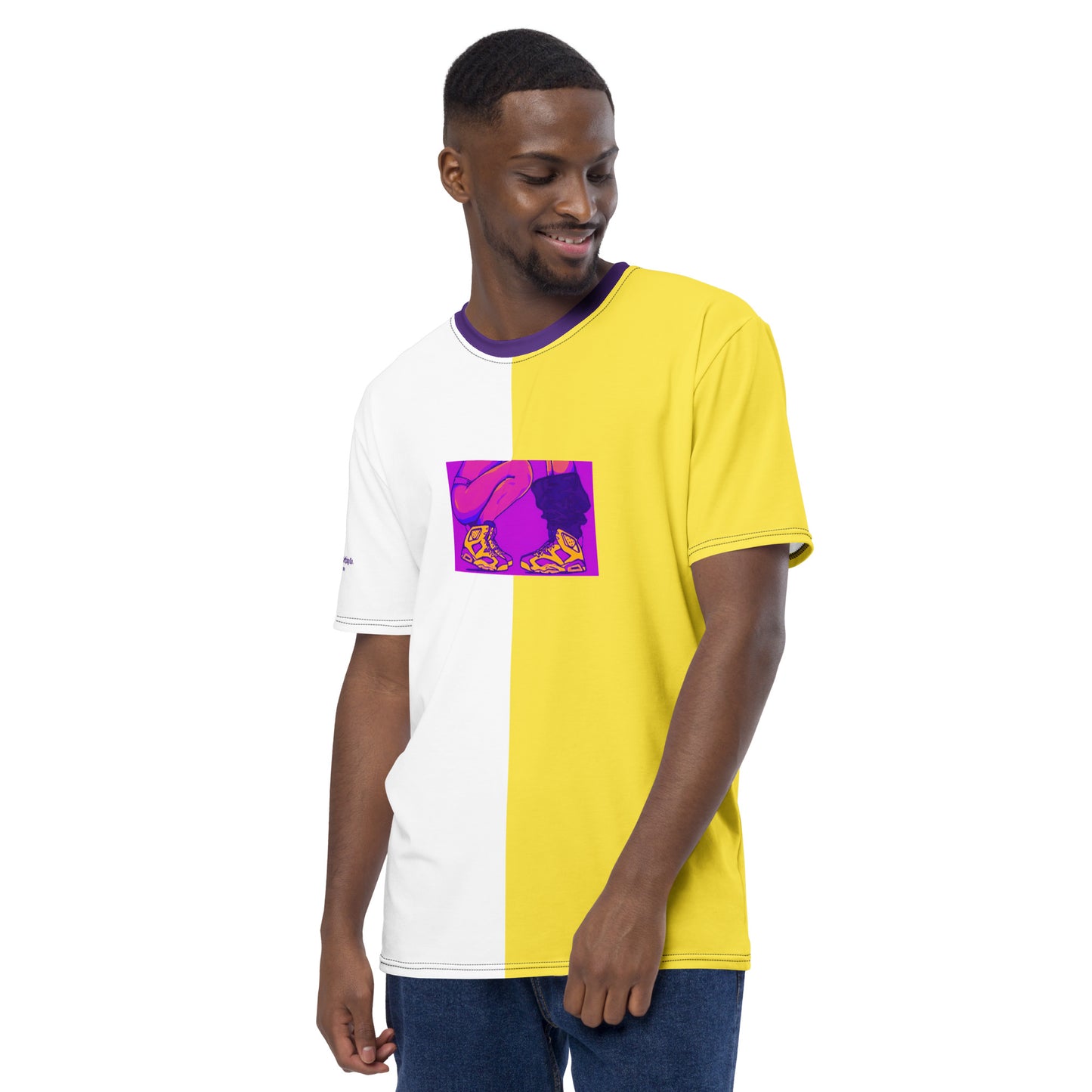 Sneaker Head Purple Yellow Split Men's t-shirt