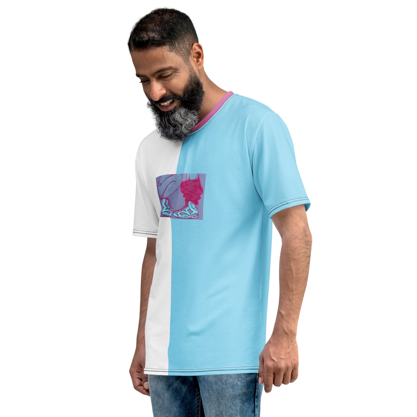 Sneaker Head Blue/Burgandy Split Men's t-shirt